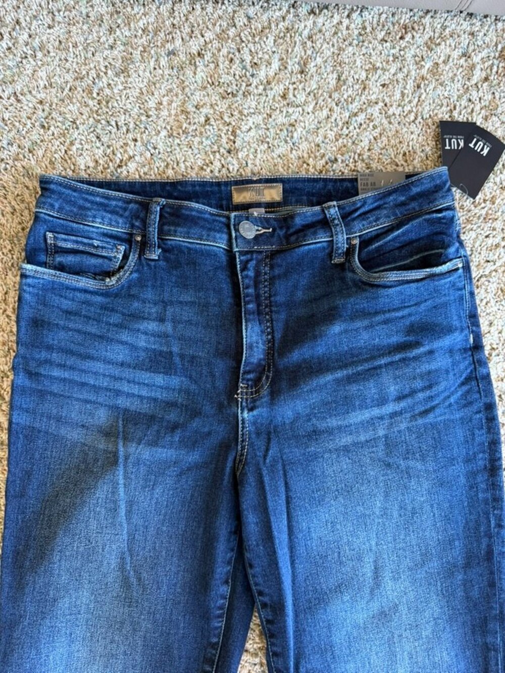 NWT Kut Reese High Rise Ankle Straight Leg Fab AB Jeans Enchantment Wash Sz 14 - Picture 5 of 12